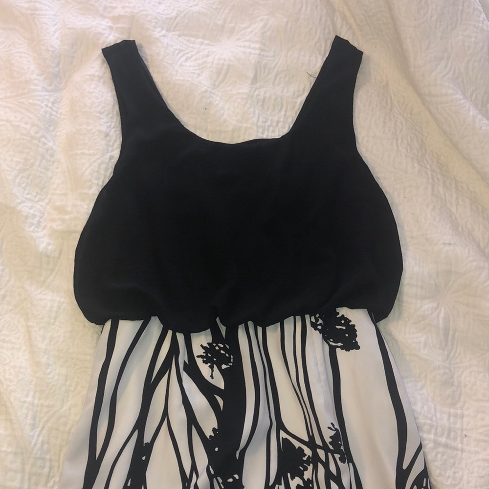 Black and white mini dress